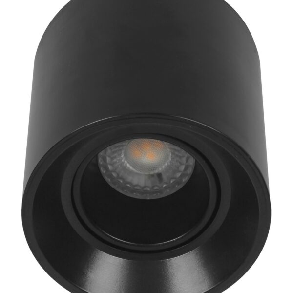 Spot apparent en plastique noir gu10