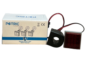 VOYANT DE COURANT NUMERIQUE A+V+HZ VERT CARRE