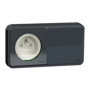 Mureva Styl Interrupteur va et vient et prise de courant 2P+T étanche