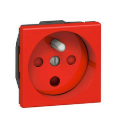 Prise 2P+T à détrompage LEGRAND Mosaic rouge 078114L