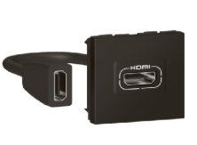 Prise HDMI V2.0 LEGRAND Mosaic 2M noir 079479L