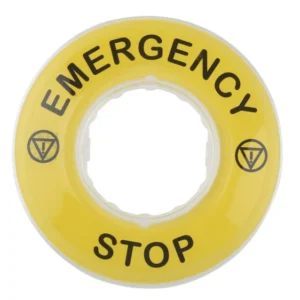 Plaque Légende "Emergency Stop"