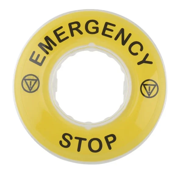 Plaque Légende "Emergency Stop"